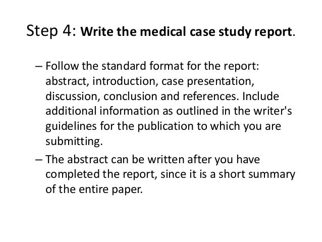 How do you write a medical case study