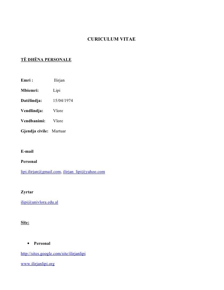 model curriculum vitae