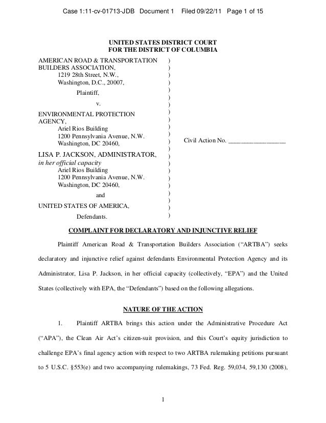 09 22 11 ARTBA District Court Complaint