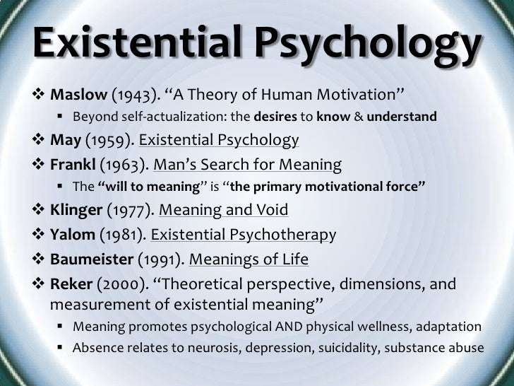 The Existential Theory Of Psychology