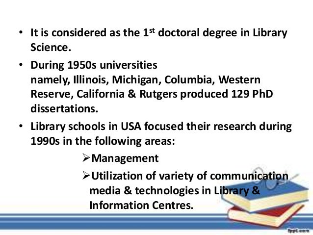 Doctoral dissertations in library and information science
