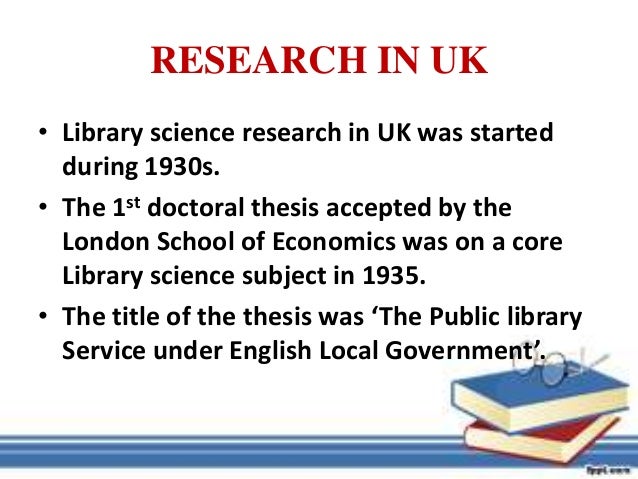 Phd thesis in library science in india