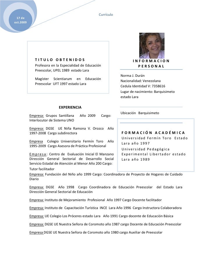 formatos de resumen curricular