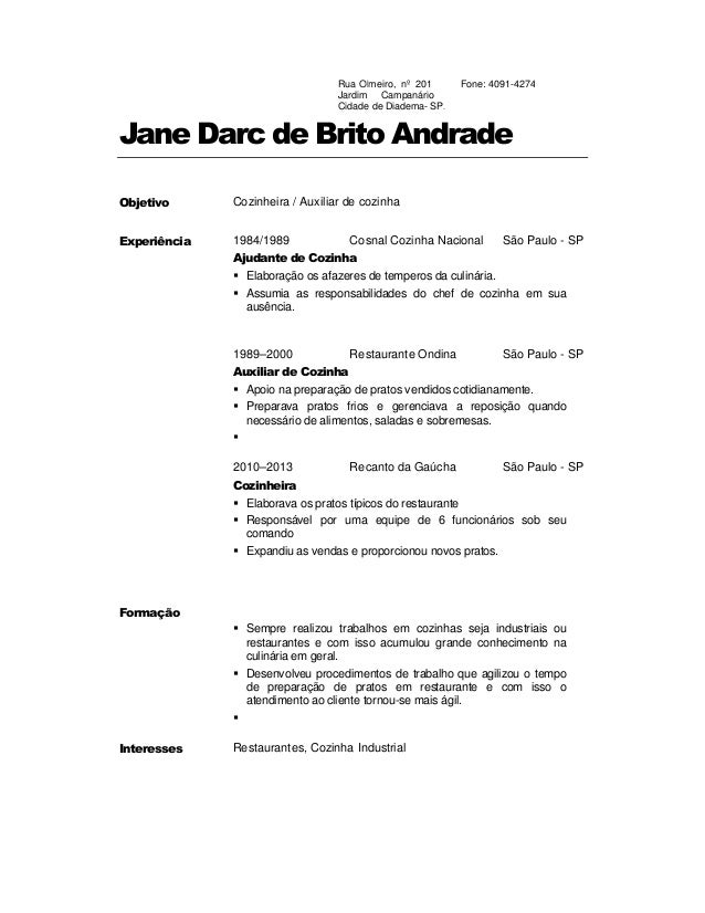 Curriculum vitae cozinheira 02 picture