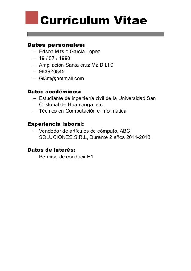curriculum vitae basico