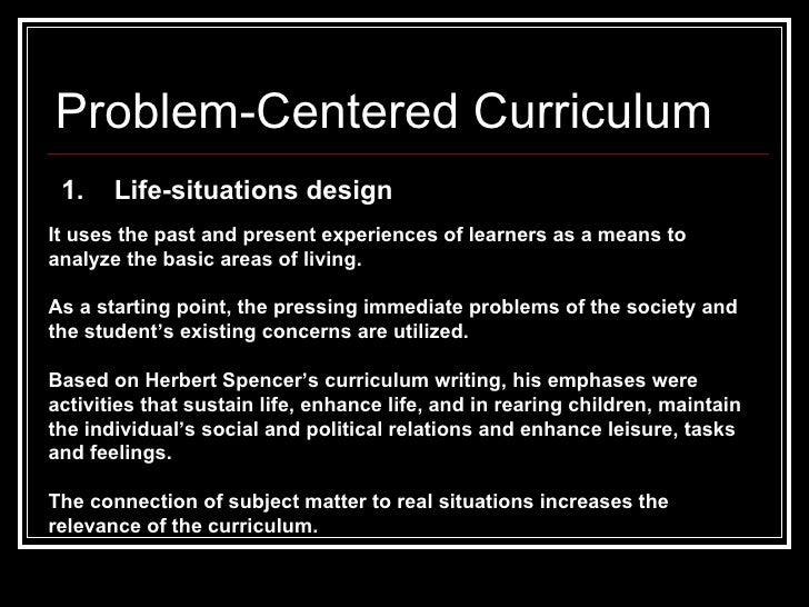 Curriculum design and models