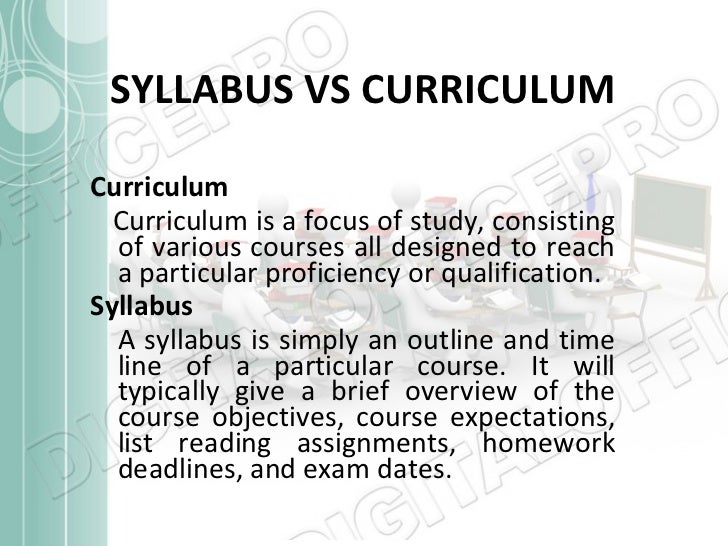 Curriculum, history and elements of curriculum
