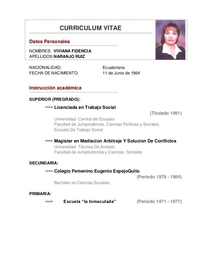 formato de curriculum word