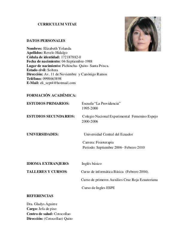 curriculum vitae 1 638