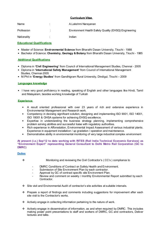 curriculum vitae quality cv