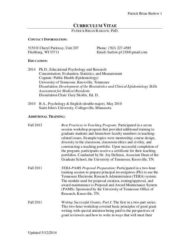 resume template phd