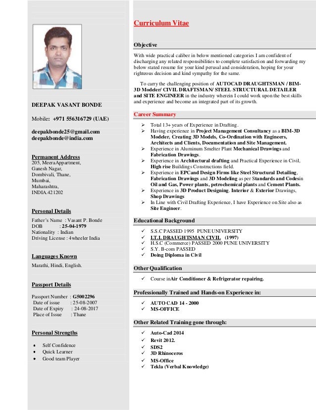 dubai resume format