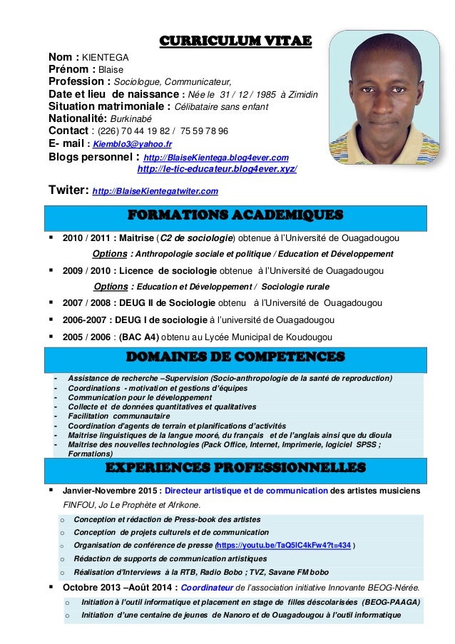 Exemple de CV sociologue