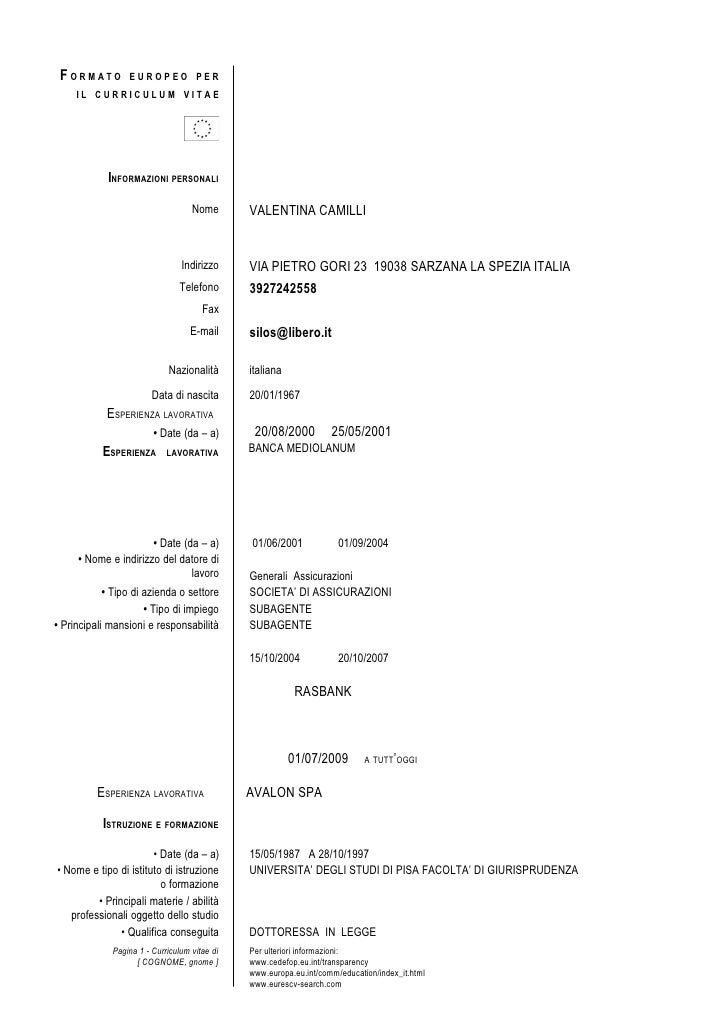 Curriculum vitae allegati picture