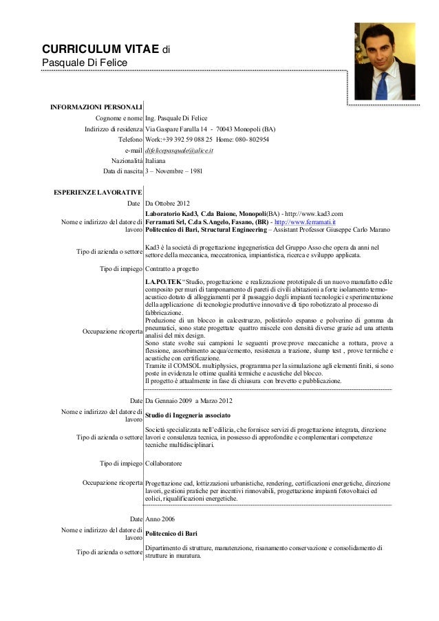 Curriculum Vitae En Italiano | curriculum vitae curriculum vitae in italiano Curriculum Vitae En Italiano | curriculum vitae curriculum vitae in italiano