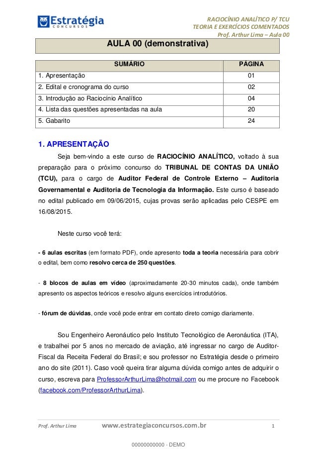 Cursos tcu