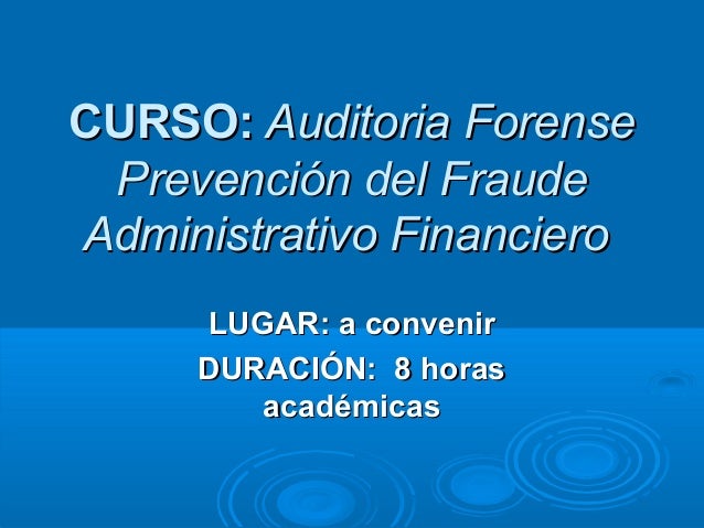 Curso auditoria