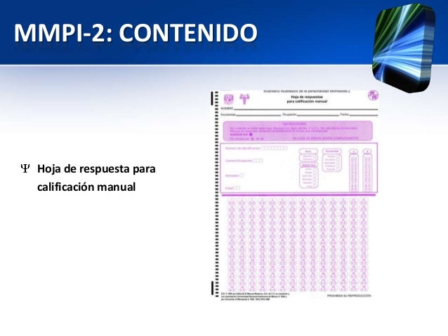 MMPI-2 Lineas Generales para su Aplicación y Calificación slideshare