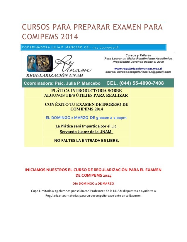 EXAMEN PARA UNAM examen para unam: