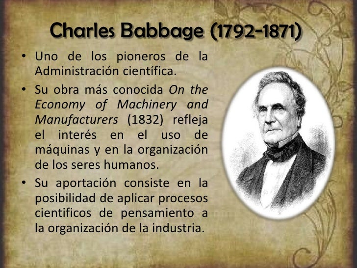 Charles Babbage Aportaciones A La Administracion