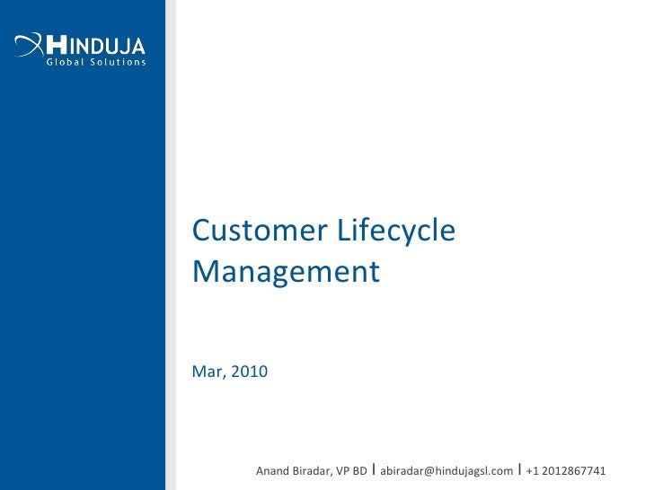Customer lifecycle management