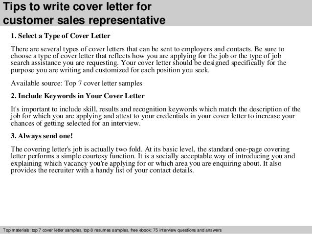 Best sales representative cover letters