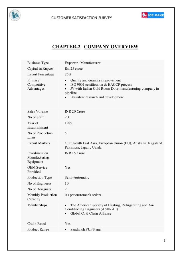 Customer satisfaction thesis questionnaire