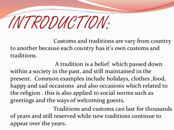 Essay on importance of culture and tradition