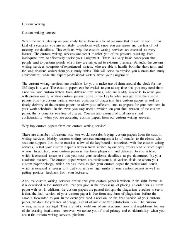 Write custom essays