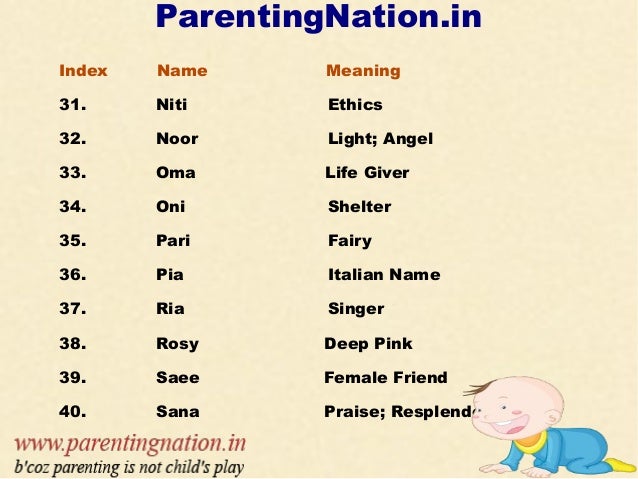 Cute Baby Girl Names With Meanings