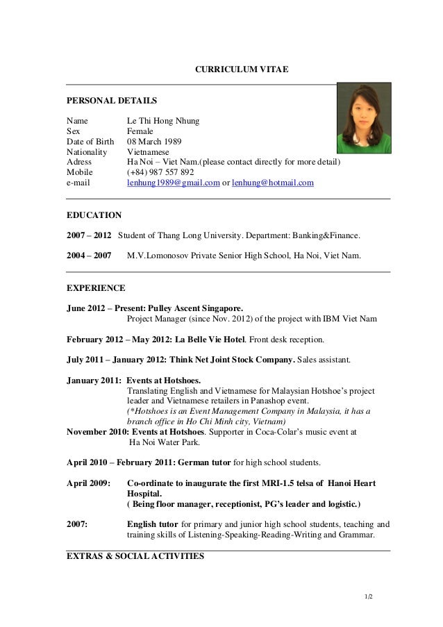 engineer resume format