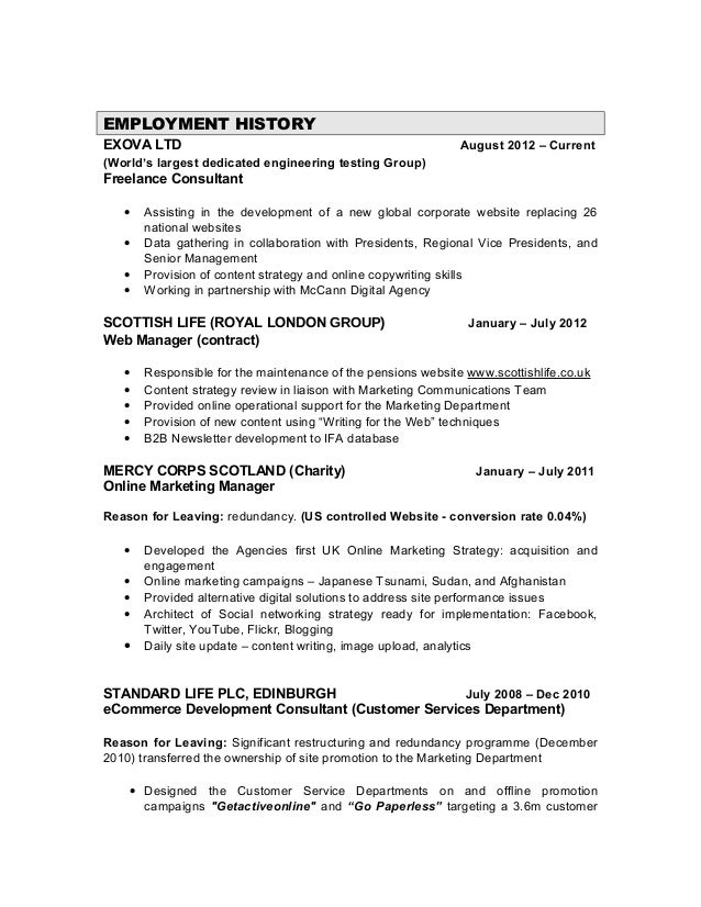 sample marketing consultant resume
