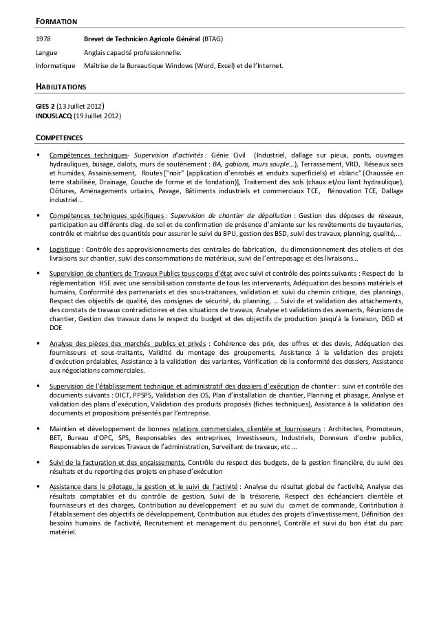 exemple cv superviseur tuyauterie