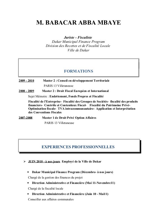 télécharger modele cv fiscaliste