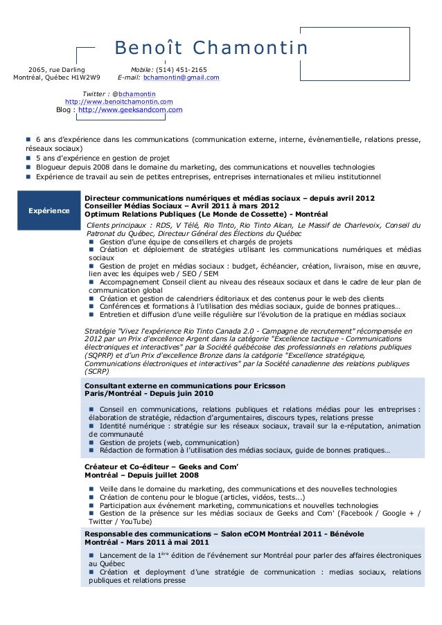 exemple cv france telecom