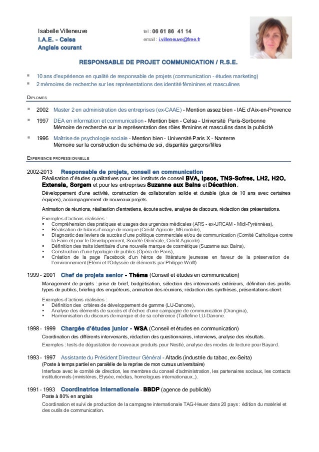 Modèle cv responsable technique