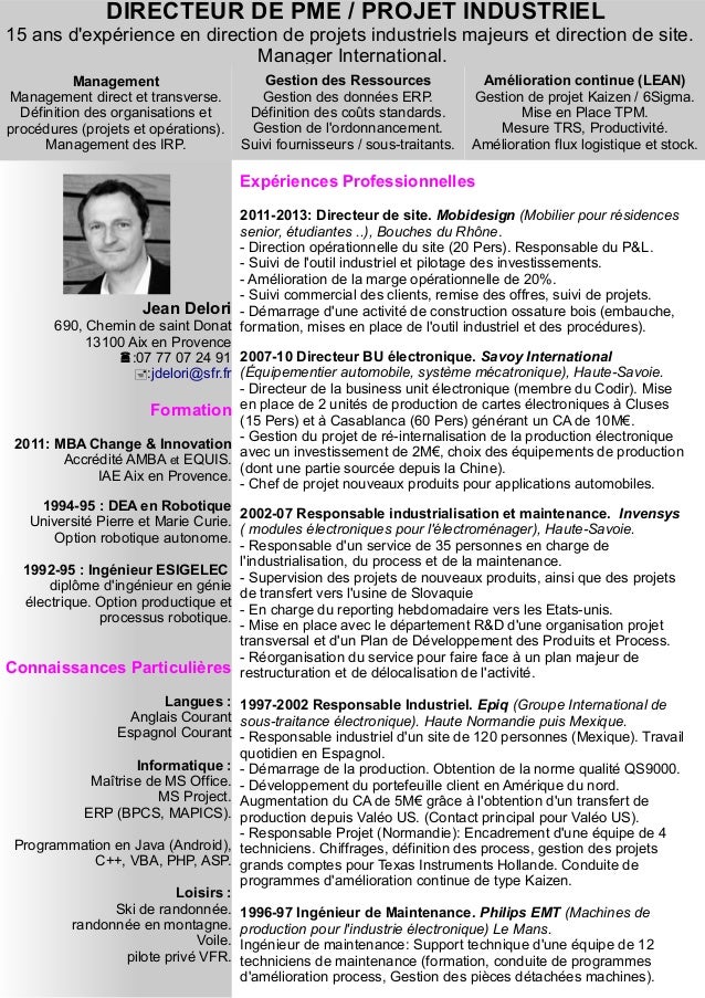 exemple cv directeur technique