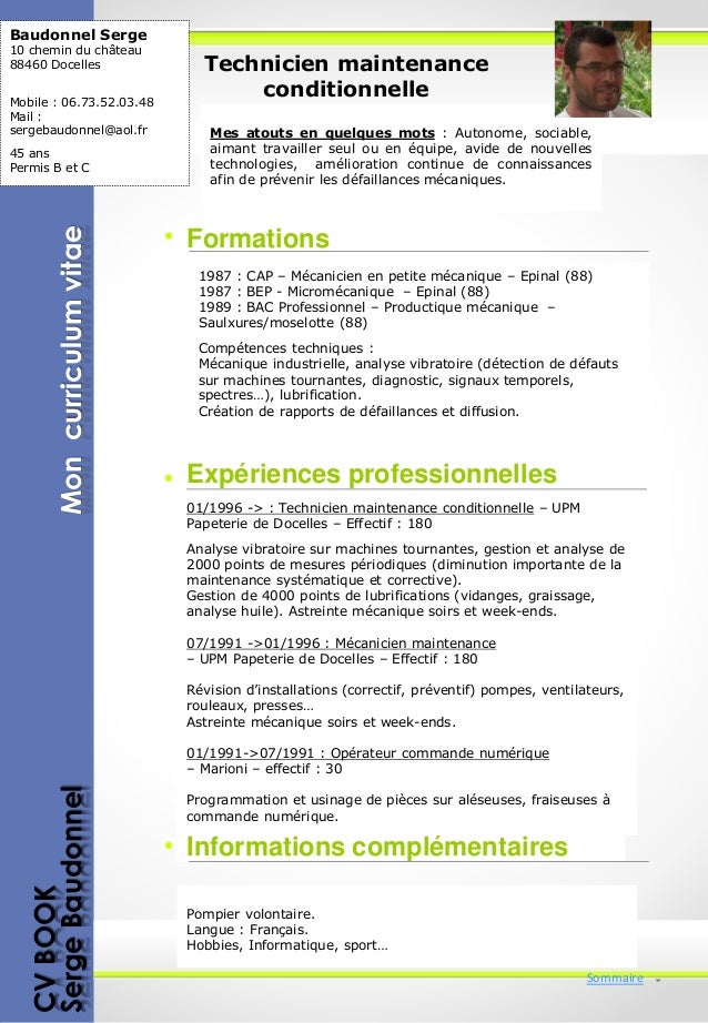 Exemple cv technicien informatique 