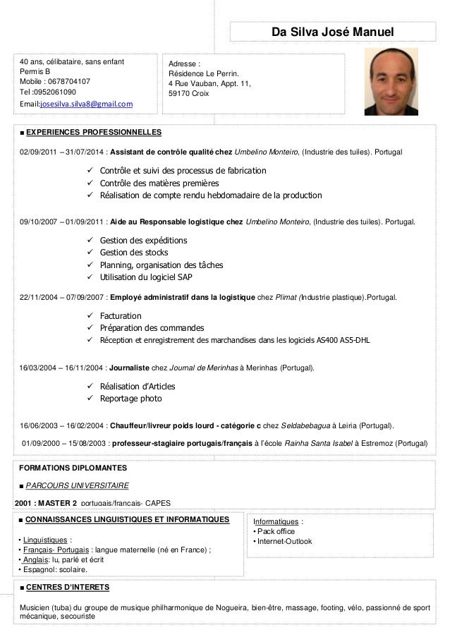 exemple de cv chauffeur vl