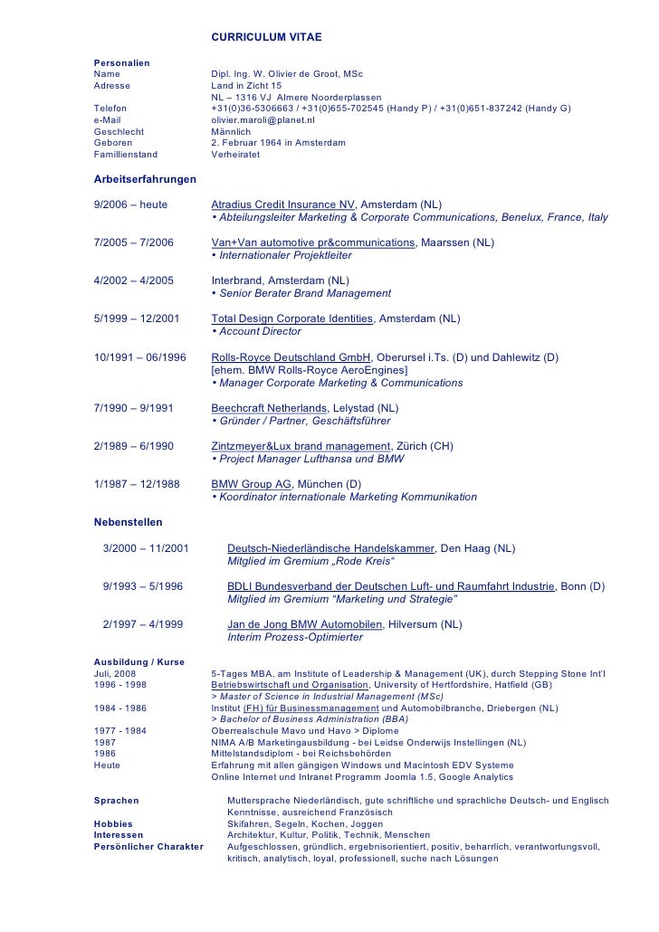 Cv Deutsch 3 Cv Deutsch 3