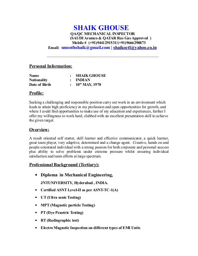 assurance resume painting inspector resume qc