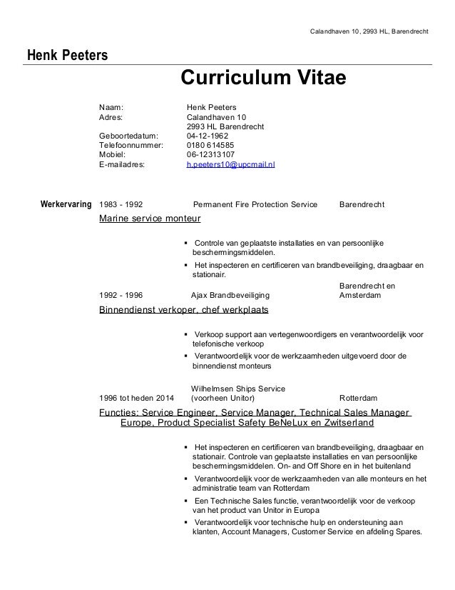 Cv voorbeeld word picture
