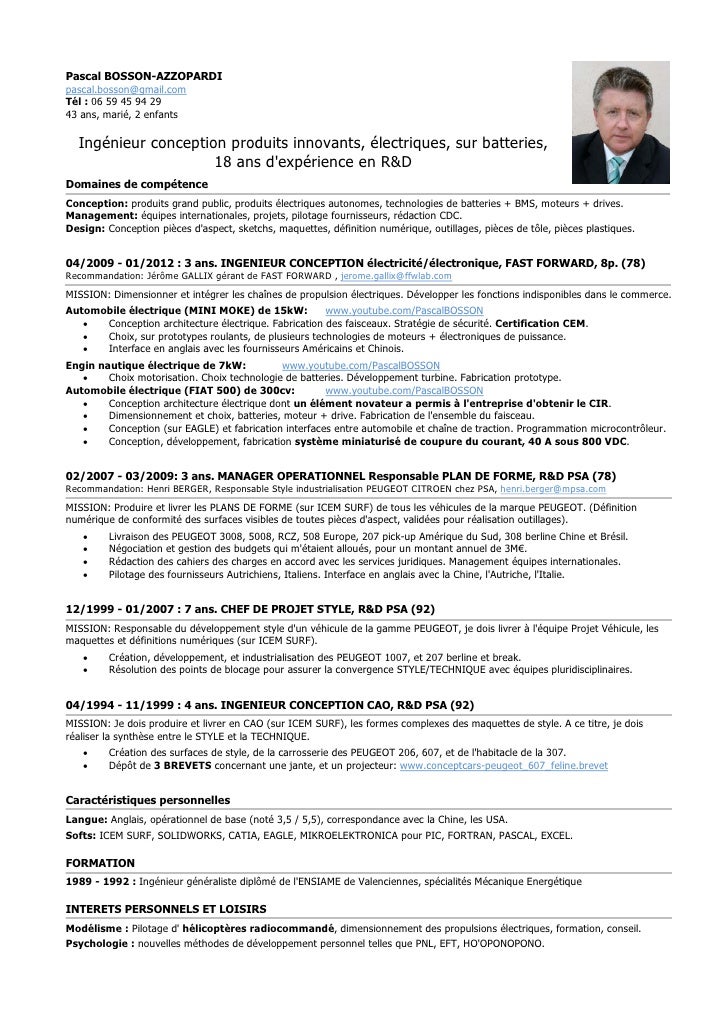 exemple de cv pour vae