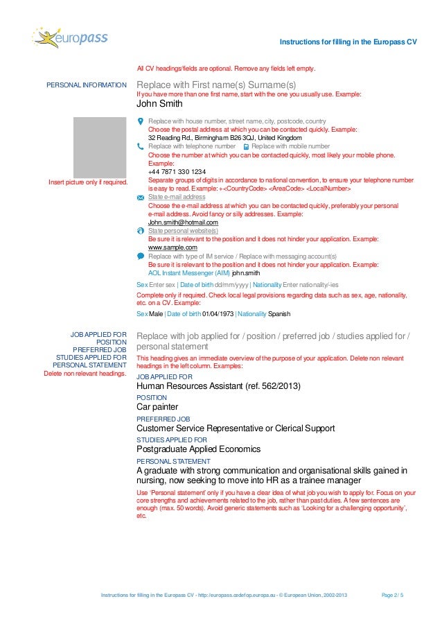 curriculum vitae english receptionist plks tk europass resumes
