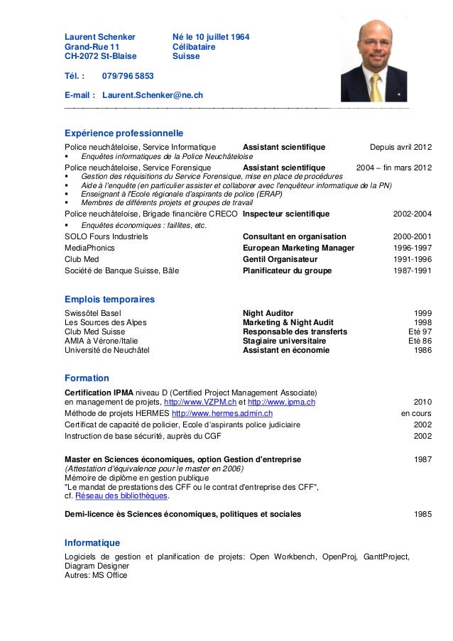 Resume Format Cv Enseignant En Informatique