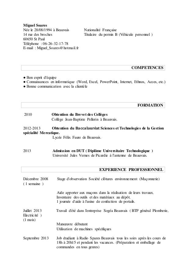modele cv pompier volontaire à imprimer