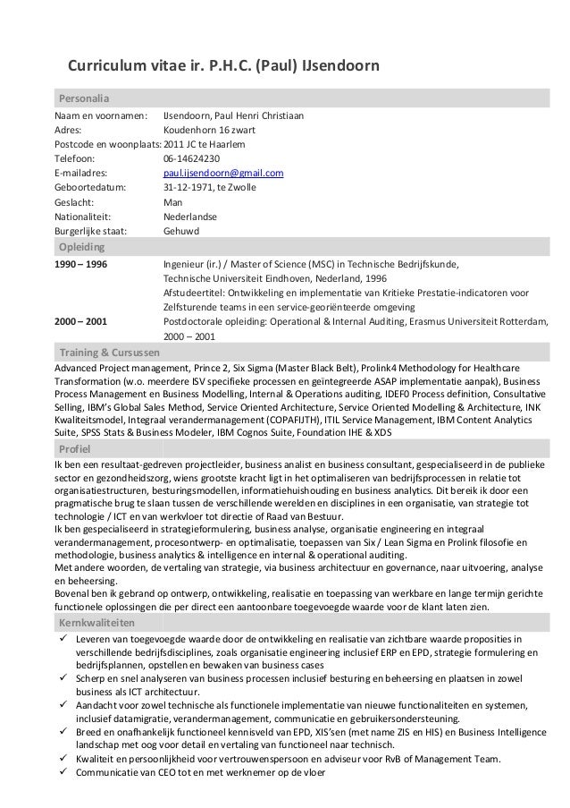 CV Paul IJsendoorn [dutch]