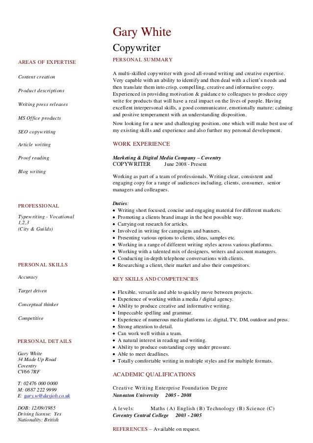 cv resume examples to download for free