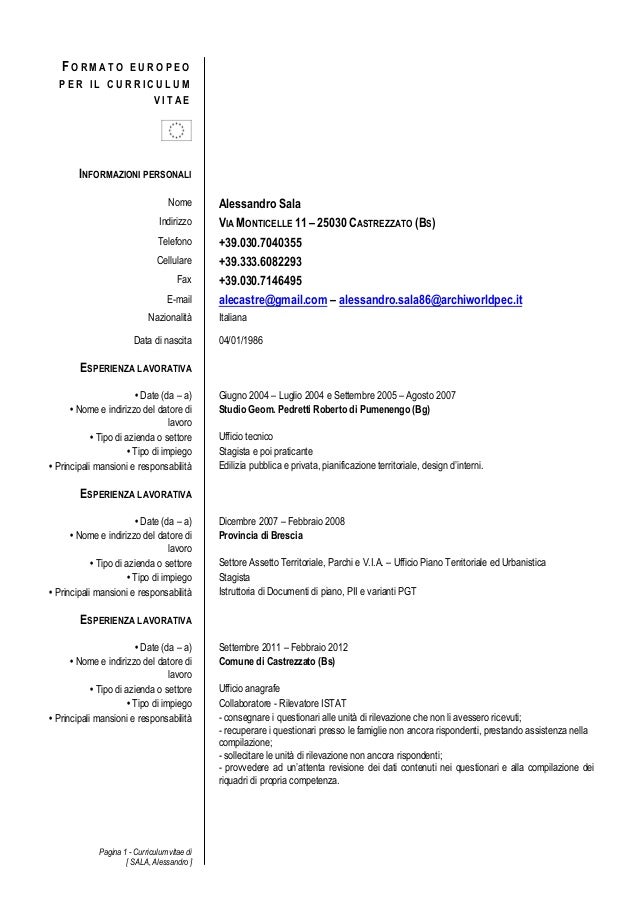 Curriculum vitae autocertificato 07 image