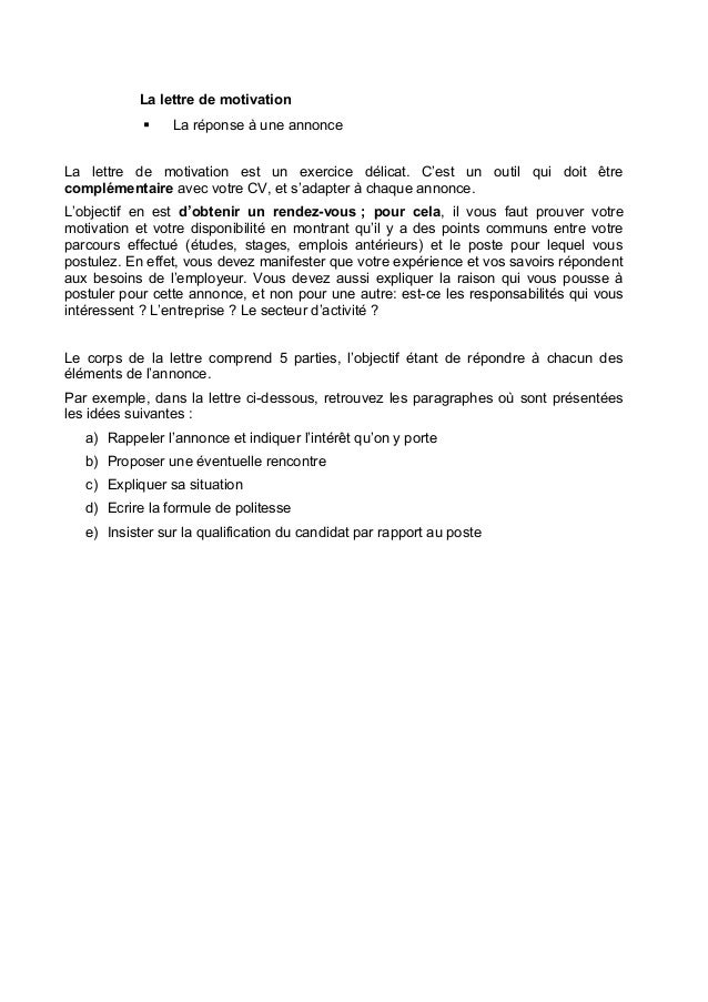 Exemple de lettre de presentation site de rencontre